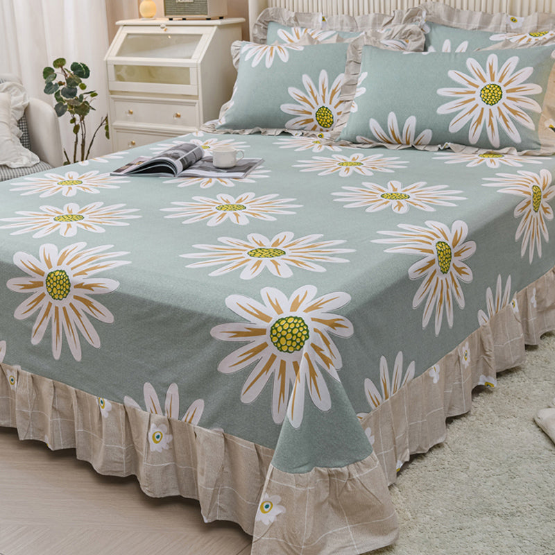 Sheets Cotton Floral Printed Ultra Soft Wrinkle Resistant Breathable Bed Sheet Set