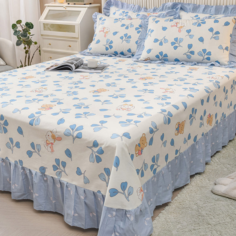 Sheets Cotton Floral Printed Ultra Soft Wrinkle Resistant Breathable Bed Sheet Set