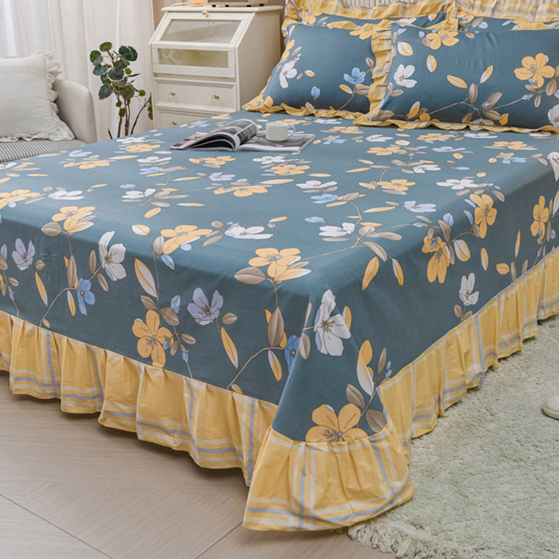 Sheets Cotton Floral Printed Ultra Soft Wrinkle Resistant Breathable Bed Sheet Set