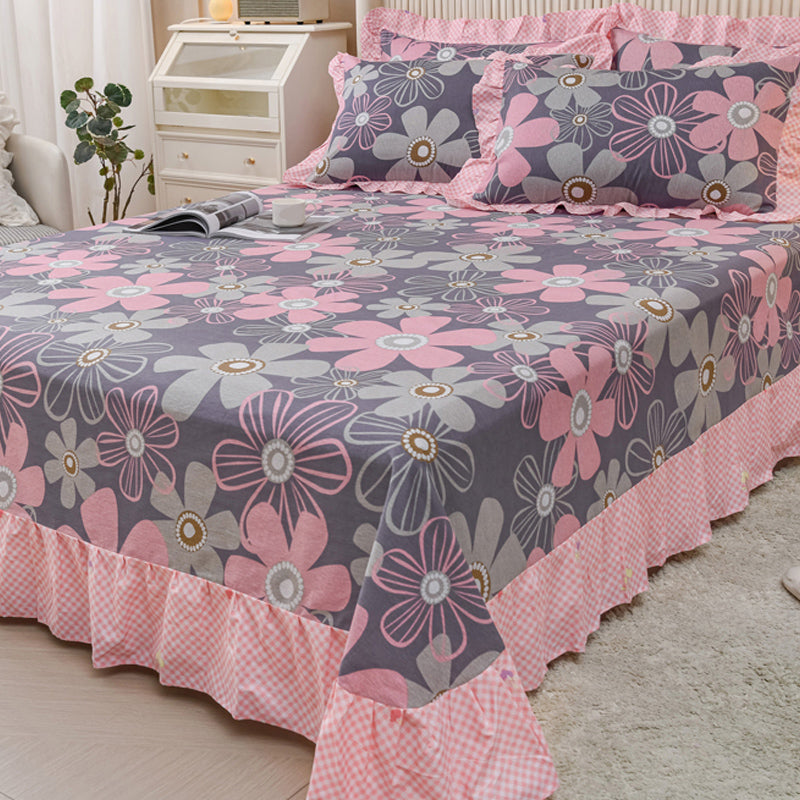 Sheets Cotton Floral Printed Ultra Soft Wrinkle Resistant Breathable Bed Sheet Set