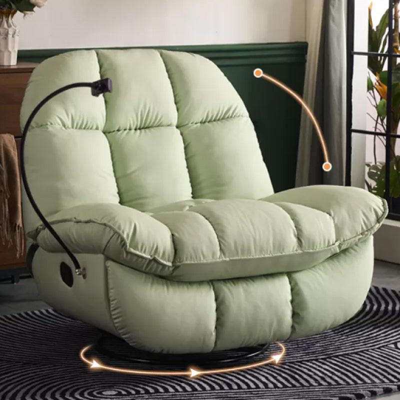 Contemporary Wing Chair Recliner Metal Solid Color Swivel Rocker Indoor