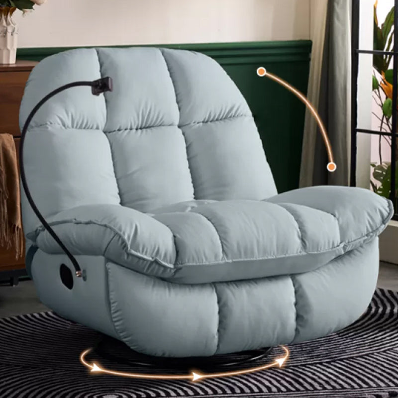 Contemporary Wing Chair Recliner Metal Solid Color Swivel Rocker Indoor