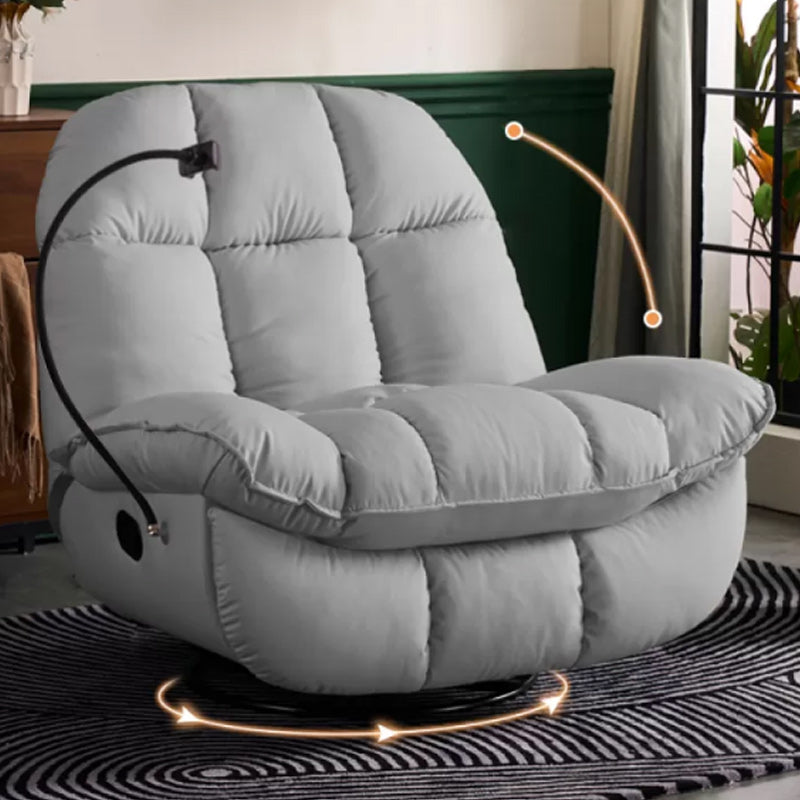 Contemporary Wing Chair Recliner Metal Solid Color Swivel Rocker Indoor