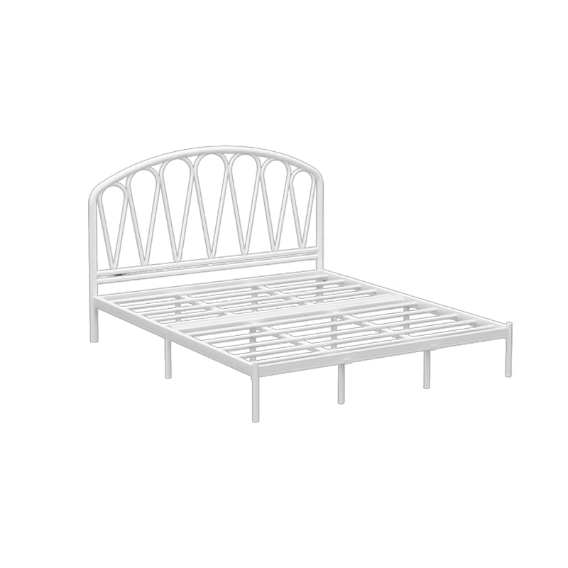 Open Frame Metal Bed Frame Contemporary Wire-Grid Iron Bed with Headboard