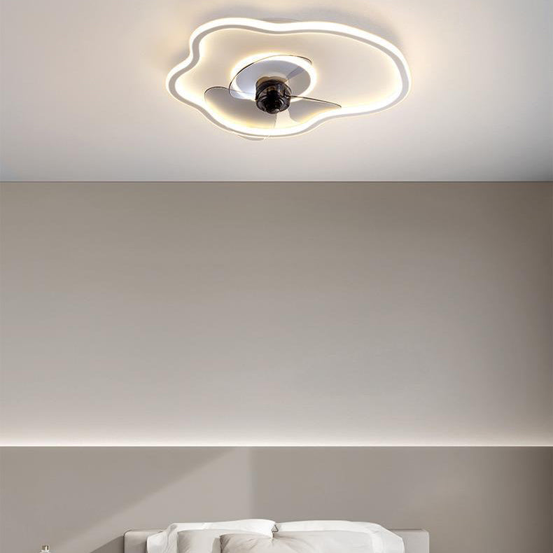 2-Light Modernism White Ceiling Fan Lamp Unique Acrylic Ceiling Fan Light