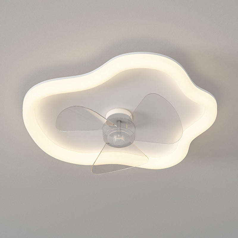 Modernism 2-Light White Ceiling Fan Lamp Unique Acrylic Ceiling Fan Light