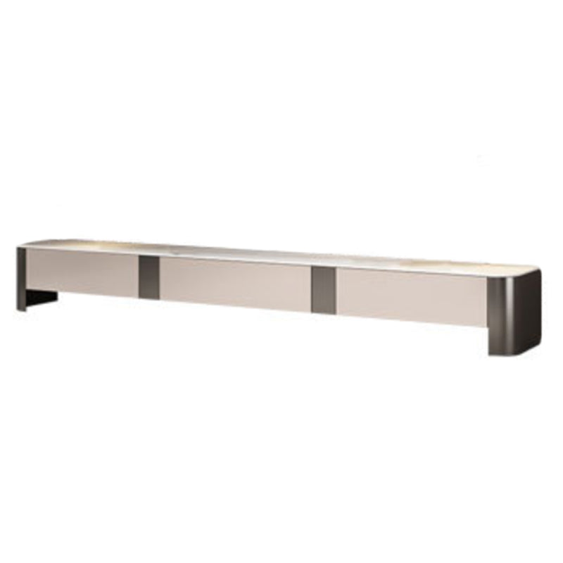 Glam TV Console Stone Enclosed Storage Media Console with Drawers for Home