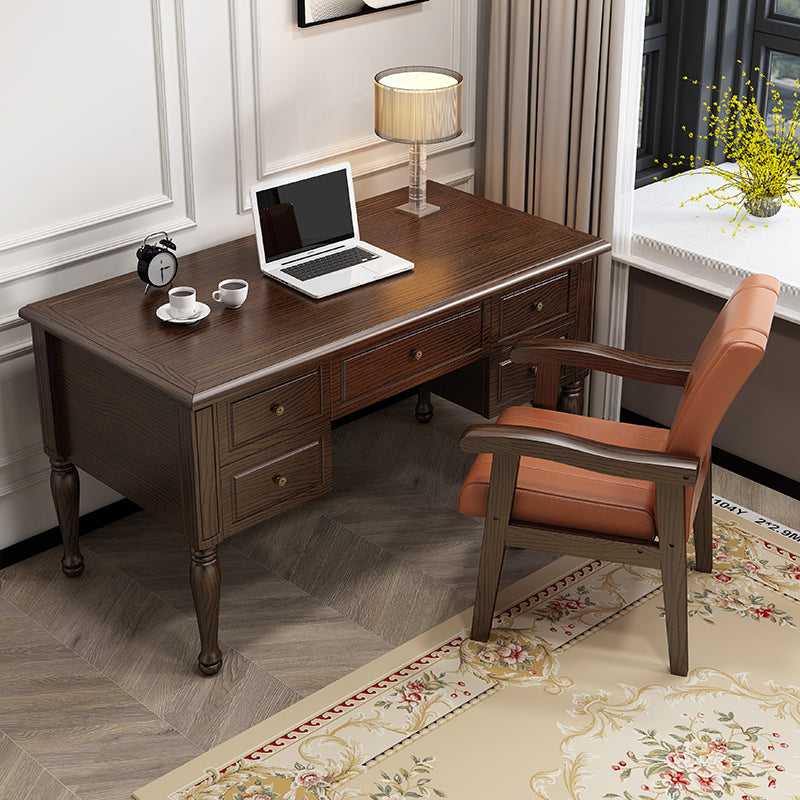 Contemporary Style Wood Office Desk Rectangular Shape Task Desk with 4 Legs for Home