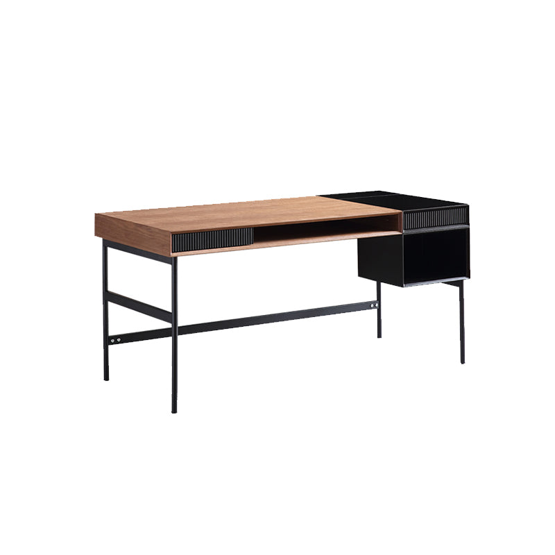 Industrial Engineered Wood Writing Desk Rectangular Office Desk with 2 Drawers