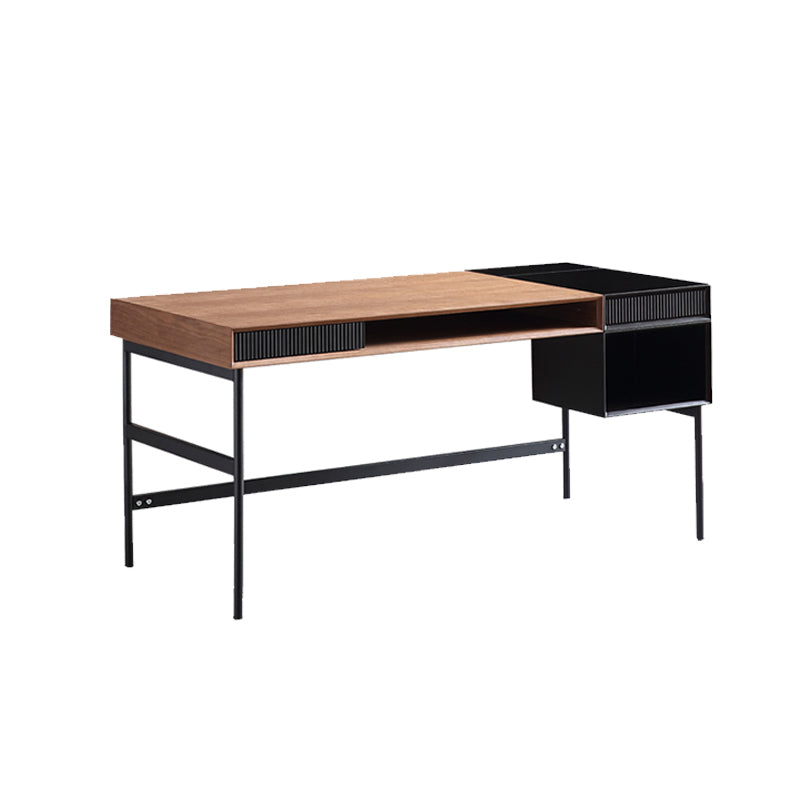 Industrial Engineered Wood Writing Desk Rectangular Office Desk with 2 Drawers