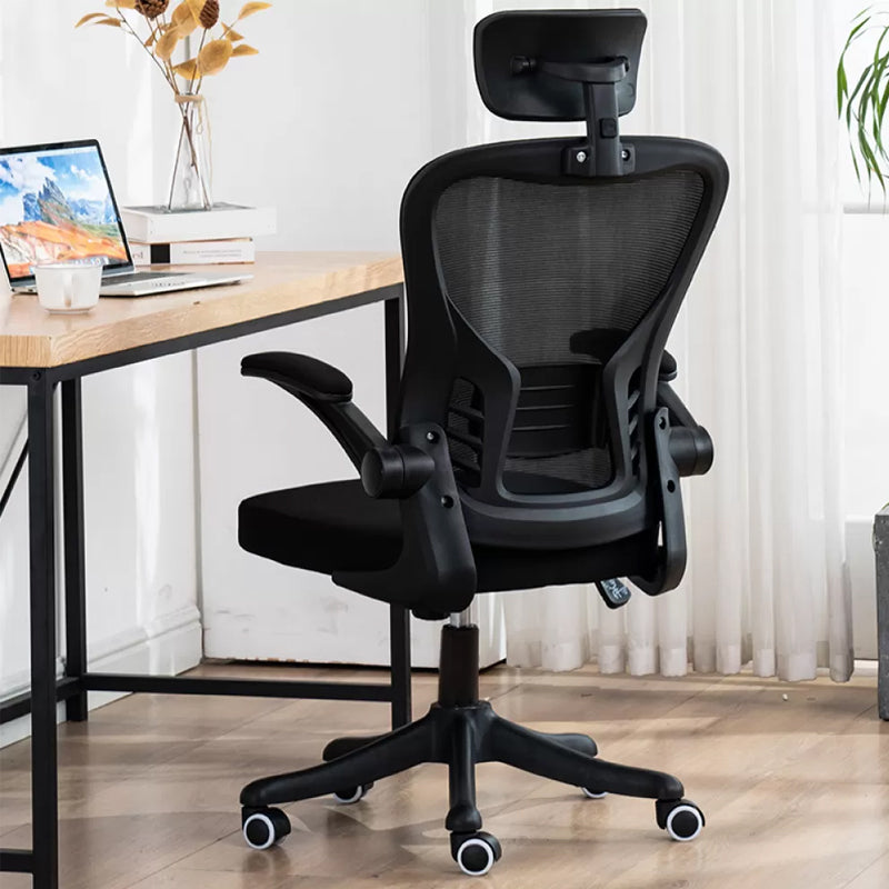 Padded Arms Office Chair Tilt Mechanism No Distressing Ergonomic Slide Chair with Wheels