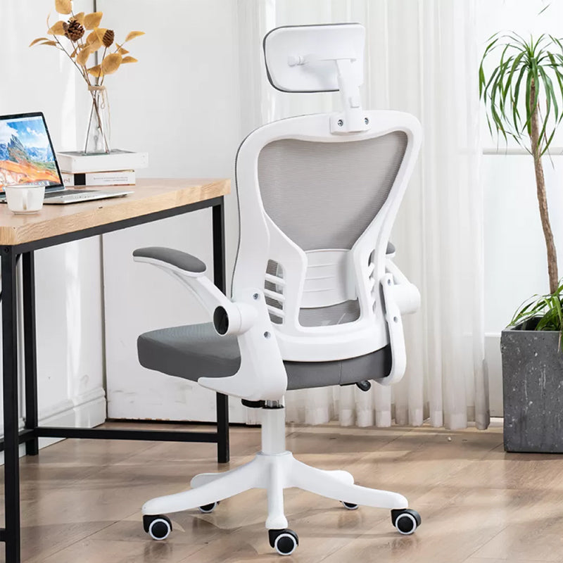 Padded Arms Office Chair Tilt Mechanism No Distressing Ergonomic Slide Chair with Wheels