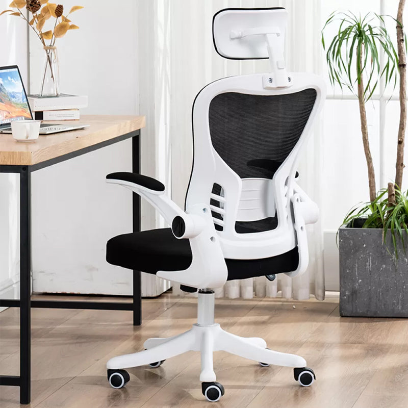 Padded Arms Office Chair Tilt Mechanism No Distressing Ergonomic Slide Chair with Wheels