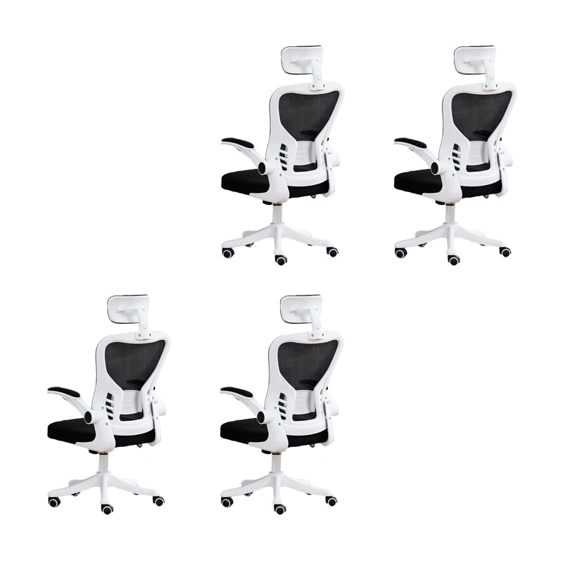 Padded Arms Office Chair Tilt Mechanism No Distressing Ergonomic Slide Chair with Wheels