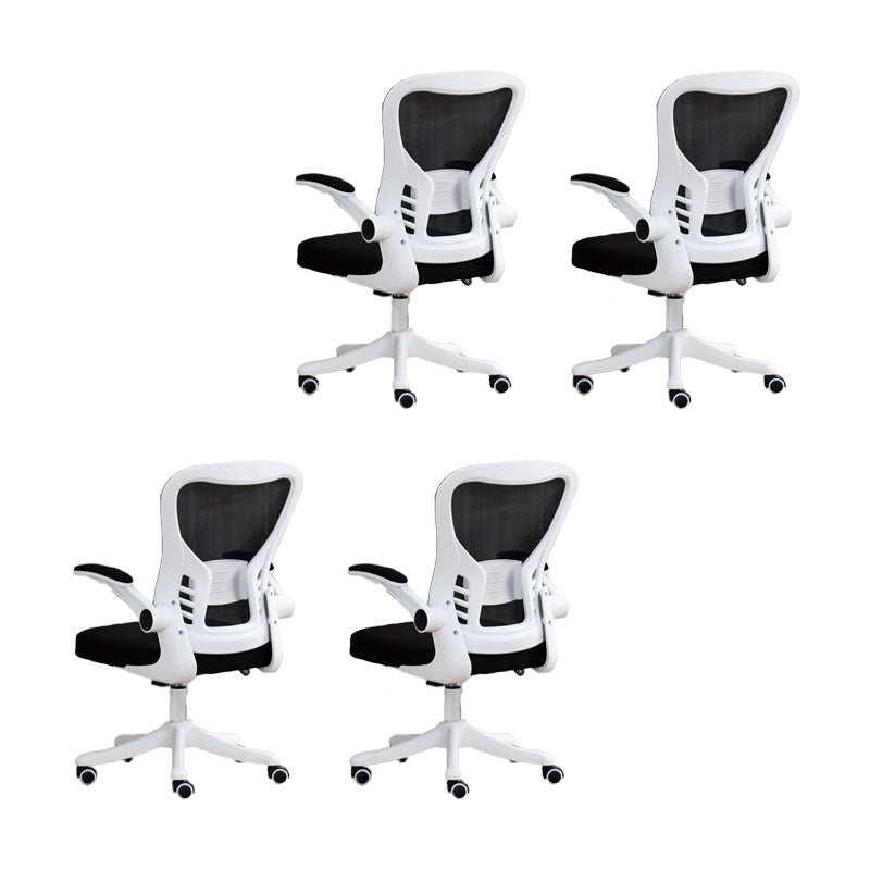 Padded Arms Office Chair Tilt Mechanism No Distressing Ergonomic Slide Chair with Wheels