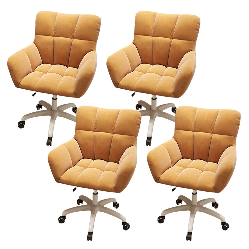 Modern Armless Office Chair No Distressing Ergonomic Slide Chair with Wheels