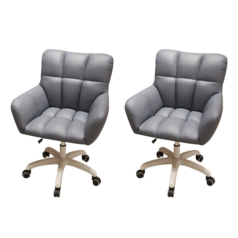 Modern Armless Office Chair No Distressing Ergonomic Slide Chair with Wheels