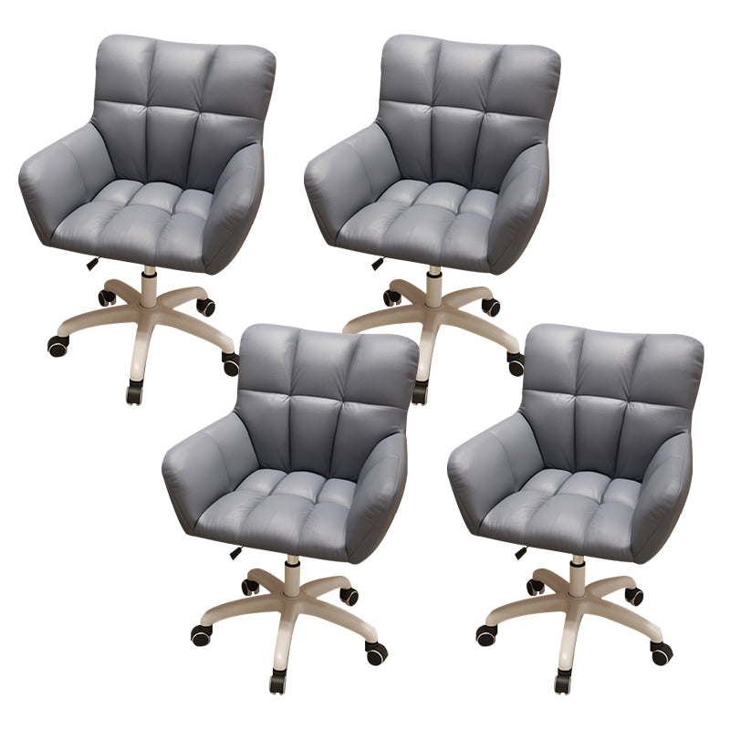 Modern Armless Office Chair No Distressing Ergonomic Slide Chair with Wheels