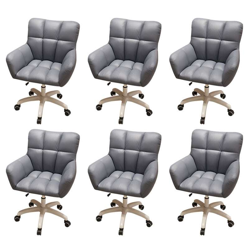 Modern Armless Office Chair No Distressing Ergonomic Slide Chair with Wheels