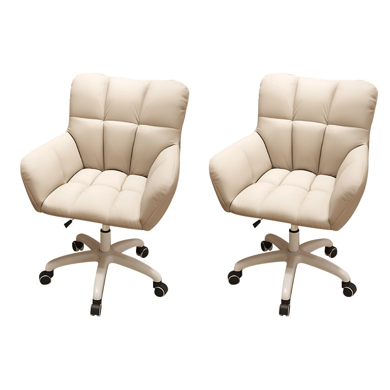 Modern Armless Office Chair No Distressing Ergonomic Slide Chair with Wheels