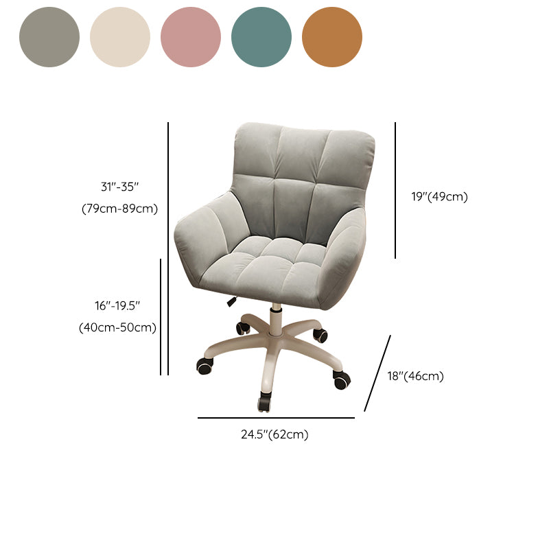 Modern Armless Office Chair No Distressing Ergonomic Slide Chair with Wheels