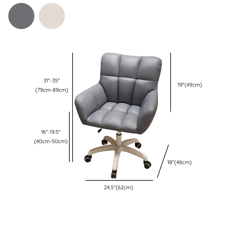 Modern Armless Office Chair No Distressing Ergonomic Slide Chair with Wheels