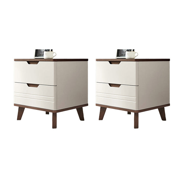 Cream Color Nursery Nightstand Bedside Table Modern Youth Nightstand with 2 Drawers