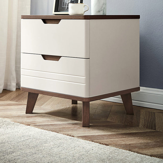 Cream Color Nursery Nightstand Bedside Table Modern Youth Nightstand with 2 Drawers