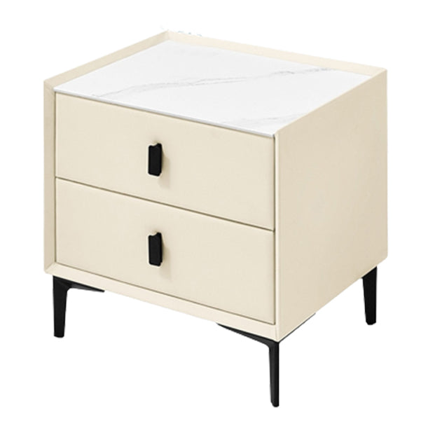 Sintered Stone Top Kids Bedside Table Manufactured Wood Nightstand with 2 Drawers