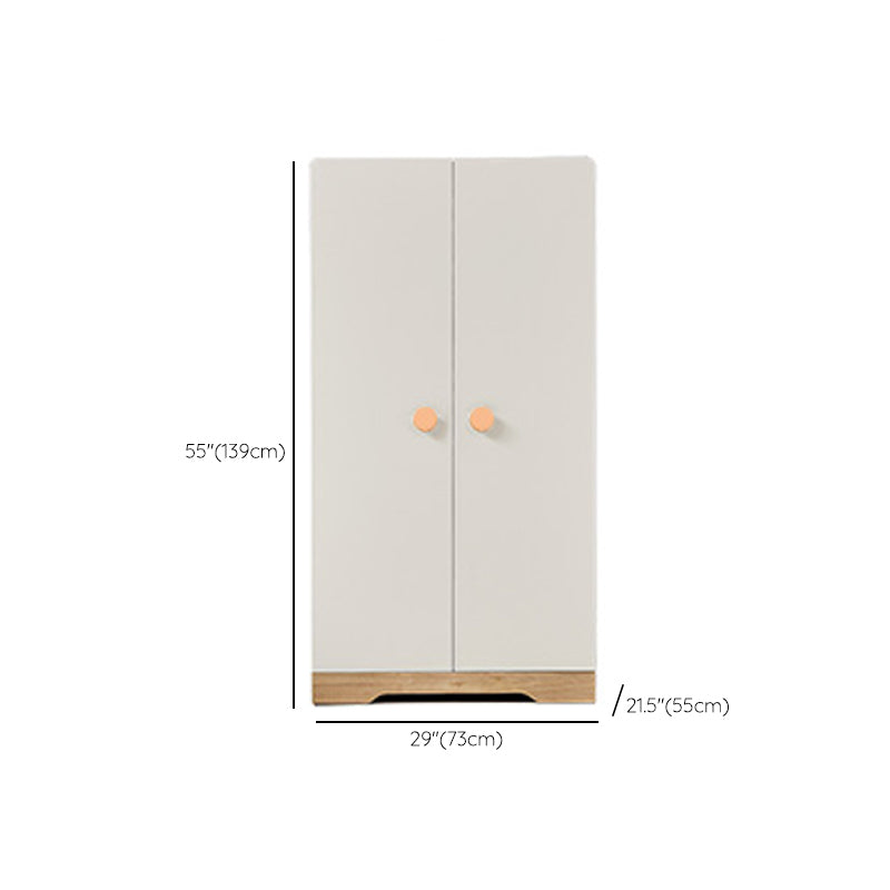 Urban White 2-Door Coat Locker Wooden High Gloss Kid's Wardrobe