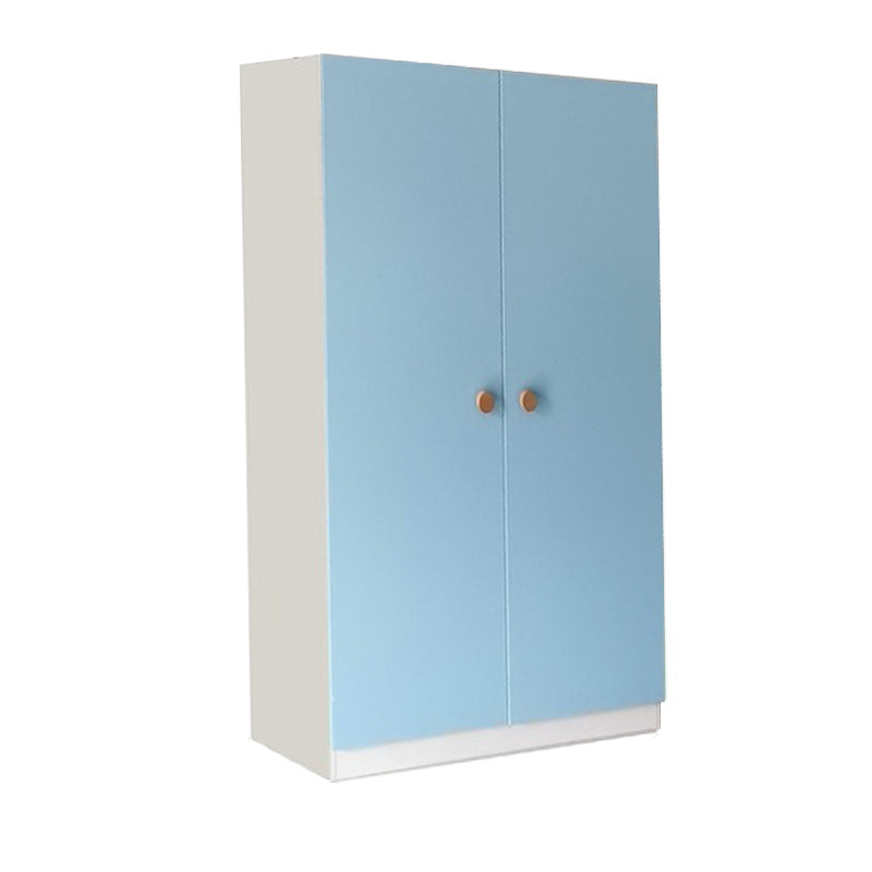 Wooden Blue Coat Locker High Gloss Modern Closet with Garment Rod