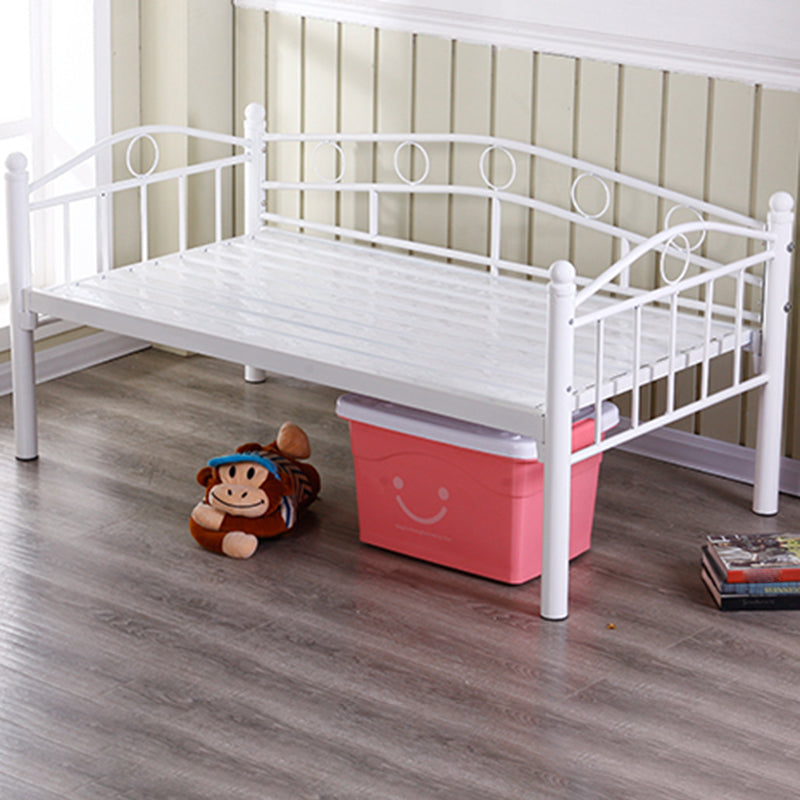 Metal Open Frame Bed with Detachable Guardrails Contemporary Kids Bed with Mattress