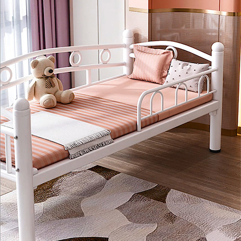 Metal Open Frame Bed with Detachable Guardrails Contemporary Kids Bed with Mattress