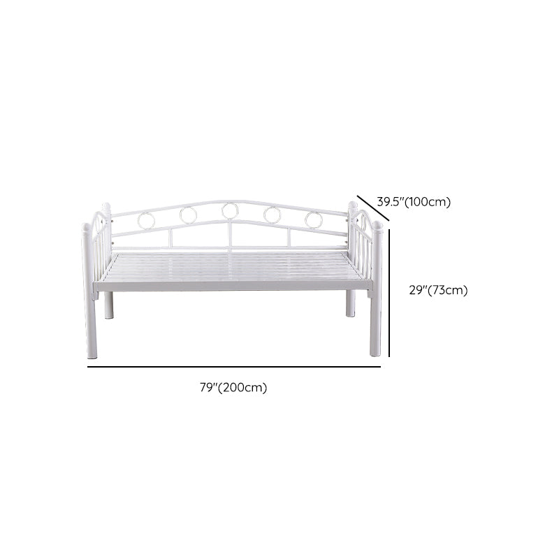 Metal Open Frame Bed with Detachable Guardrails Contemporary Kids Bed with Mattress