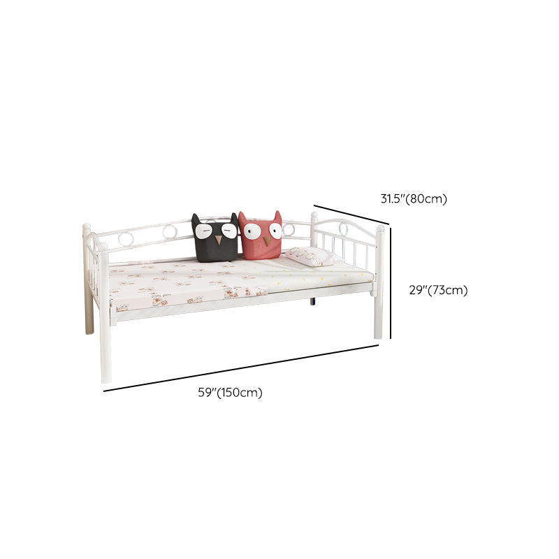 Metal Open Frame Bed with Detachable Guardrails Contemporary Kids Bed with Mattress