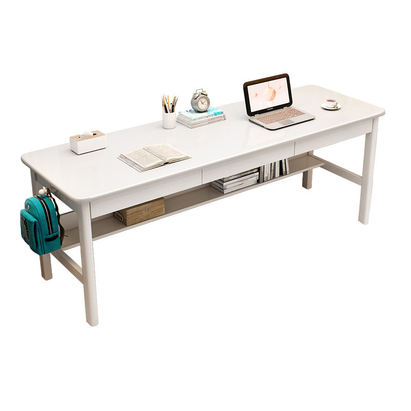 Contemporary Writing Desk with 3 Drawers and Side Storage Hook