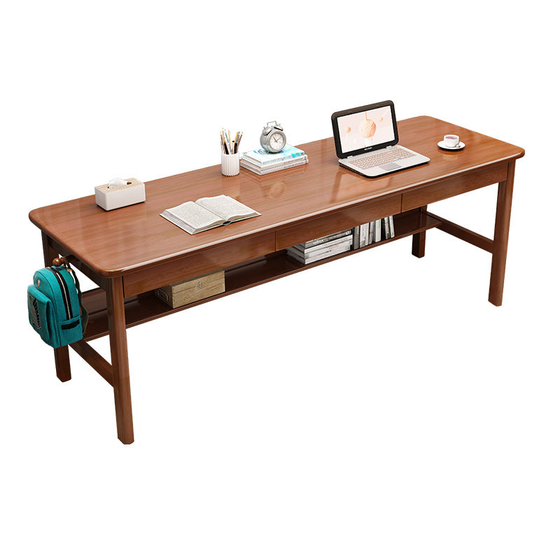 Contemporary Writing Desk with 3 Drawers and Side Storage Hook