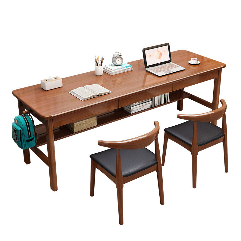 Contemporary Writing Desk with 3 Drawers and Side Storage Hook