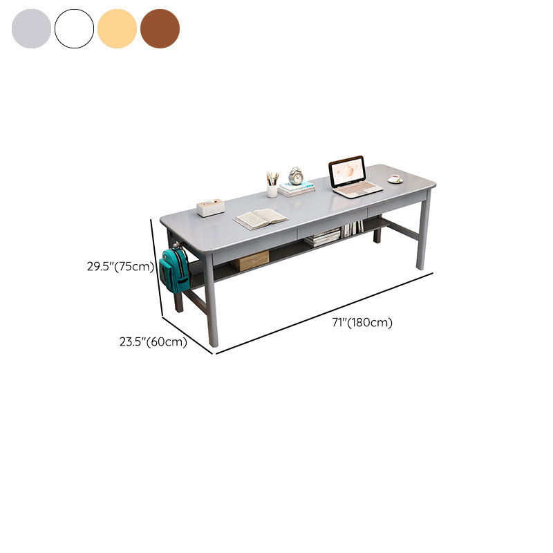 Contemporary Writing Desk with 3 Drawers and Side Storage Hook