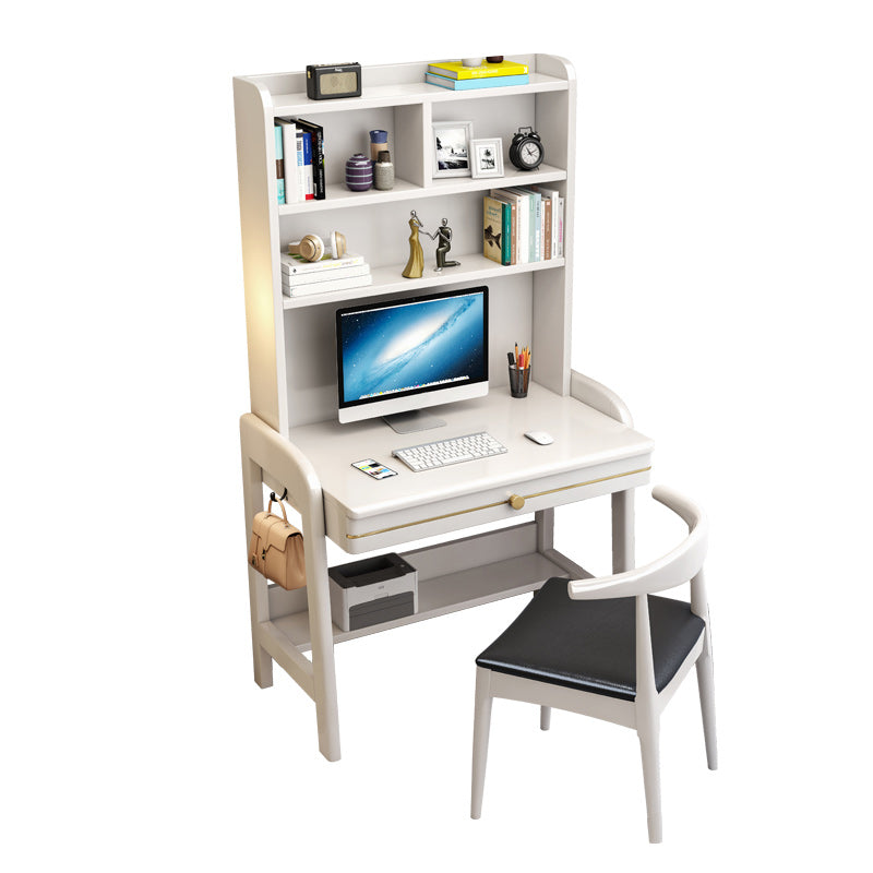 23.6"Width Kids Desk with Storage Solid Wood Child Desk Adjustable Desk and Chair Set