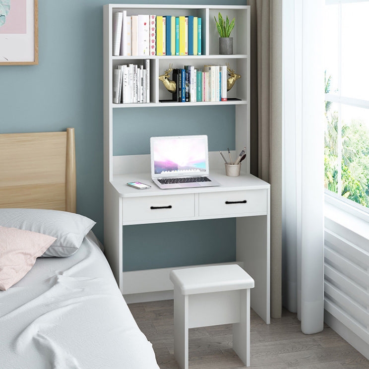 Contemporary Writing Desk with Drawer and Storage Shelves for Home