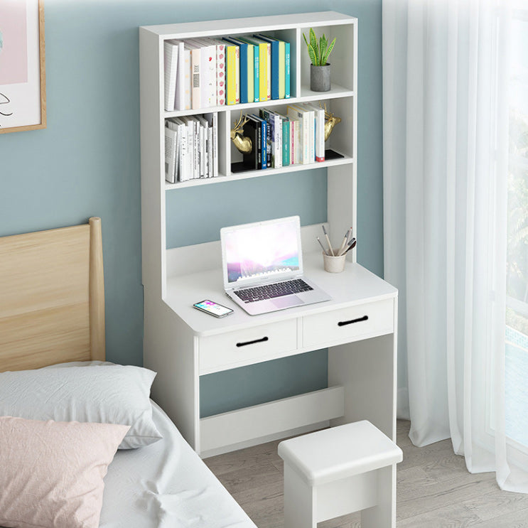 Contemporary Writing Desk with Drawer and Storage Shelves for Home