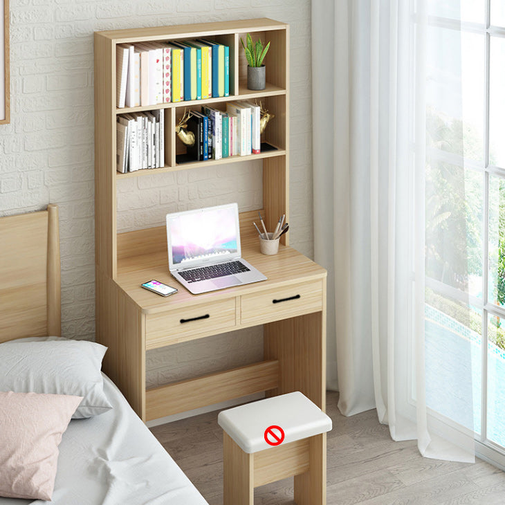 Contemporary Writing Desk with Drawer and Storage Shelves for Home