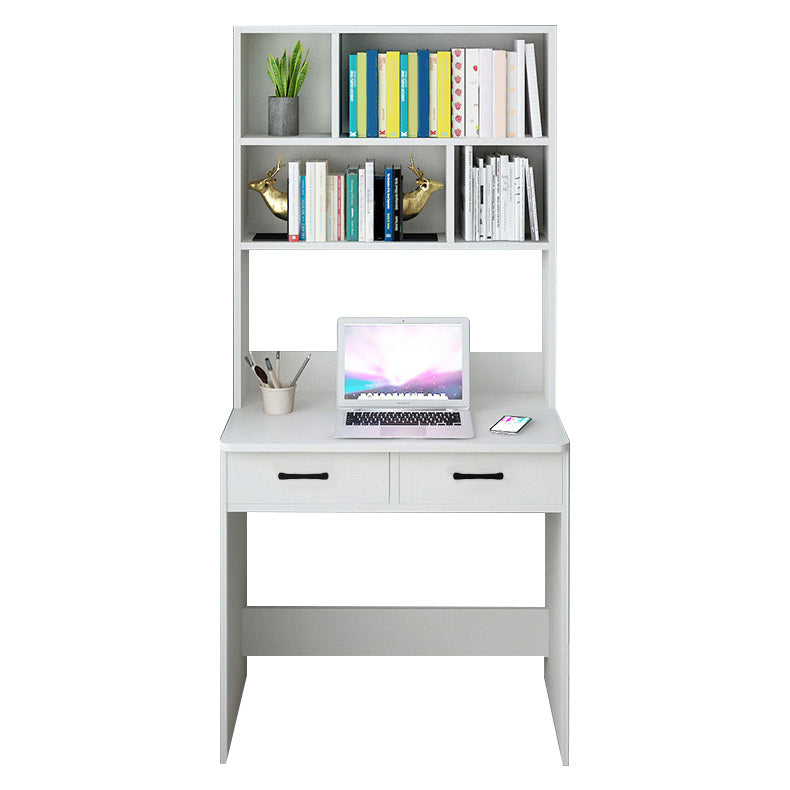 Contemporary Writing Desk with Drawer and Storage Shelves for Home