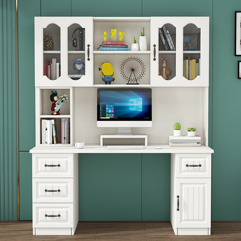 Contemporary Student Desk with 4 Drawers and Storage Shelves