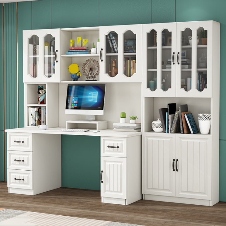 Contemporary Student Desk with 4 Drawers and Storage Shelves