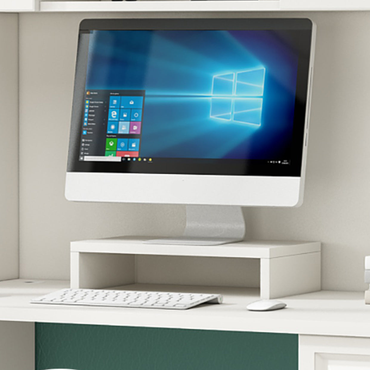 Contemporary Student Desk with 4 Drawers and Storage Shelves