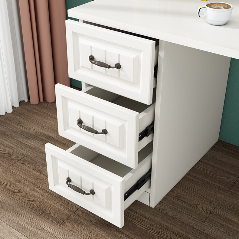 Contemporary Student Desk with 4 Drawers and Storage Shelves