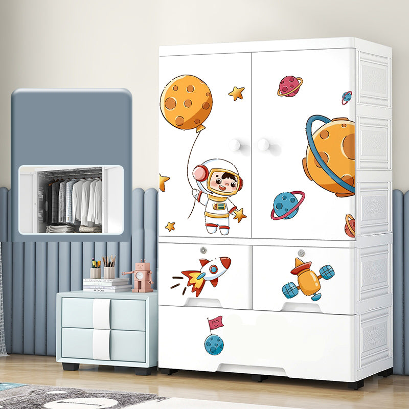 Modern astronaut Print Kids Closet Plastic 5-Drawer Kid's Wardrobe