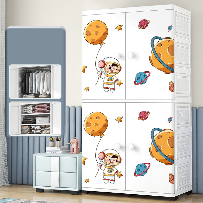 Modern astronaut Print Kids Closet Plastic 5-Drawer Kid's Wardrobe